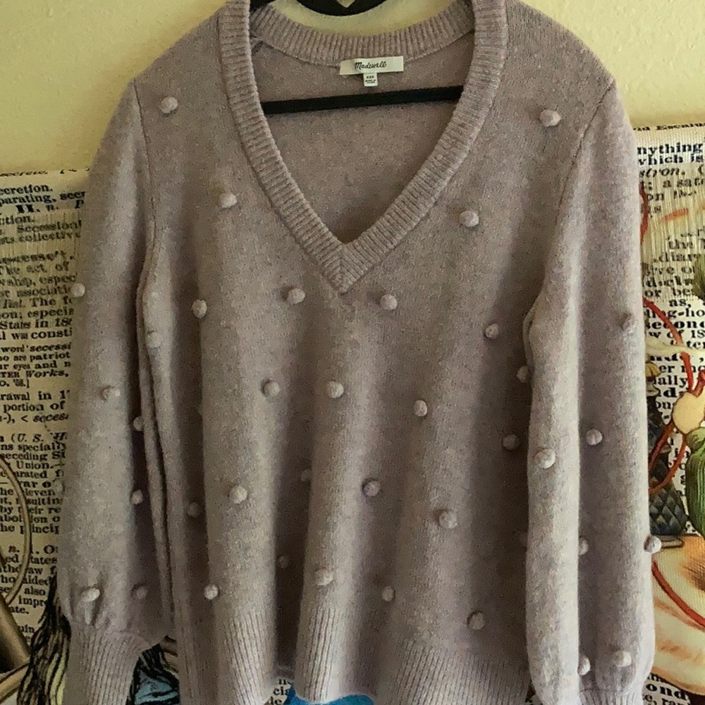 NWOT Madewell Bobble Dashwood V-Neck sweater - Picture 3 of 4